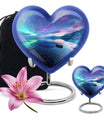 Aurora borealis heart shaped urn for ashes