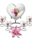 10-inch heart-shaped fox urn with butterfly theme for cremation ashes, personalizable