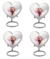 10-inch heart-shaped fox urn with butterfly theme for cremation ashes, personalizable