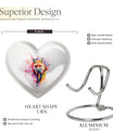 10-inch heart-shaped fox urn with butterfly theme for cremation ashes, personalizable