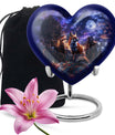 heart-shaped fox cremation urn