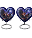 heart-shaped fox cremation urn
