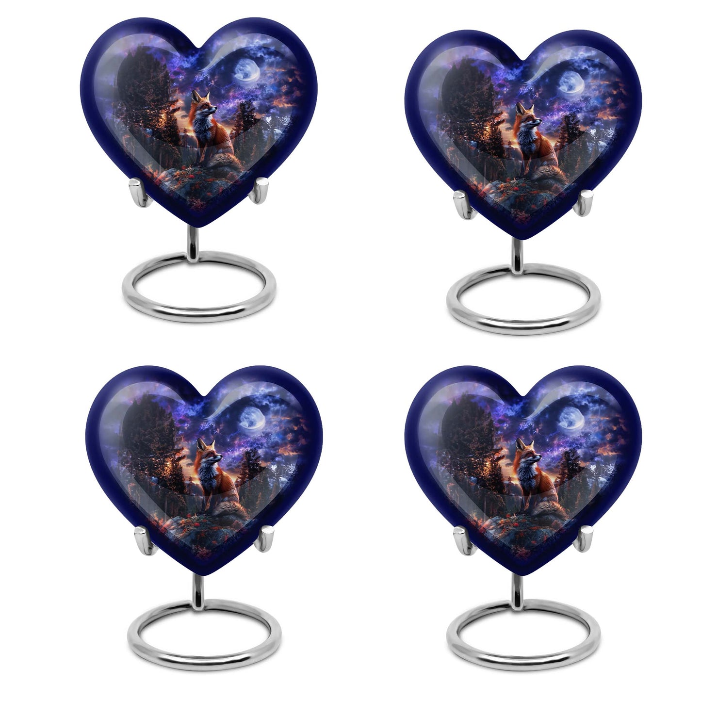 heart-shaped fox cremation urn