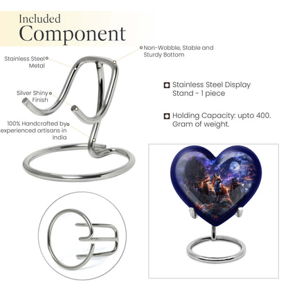 heart-shaped fox cremation urn