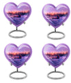 10-inch heart-shaped fox urn with butterfly theme, includes personalization and velvet pouch.