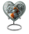 10-inch heart-shaped fox urn 