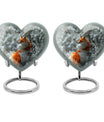 10-inch heart-shaped fox urn 