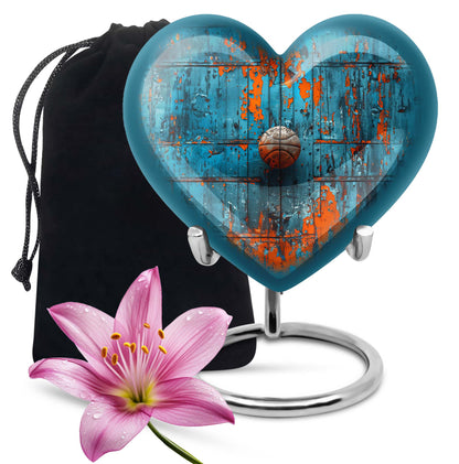 Heart-shaped 10-inch basketball urn 