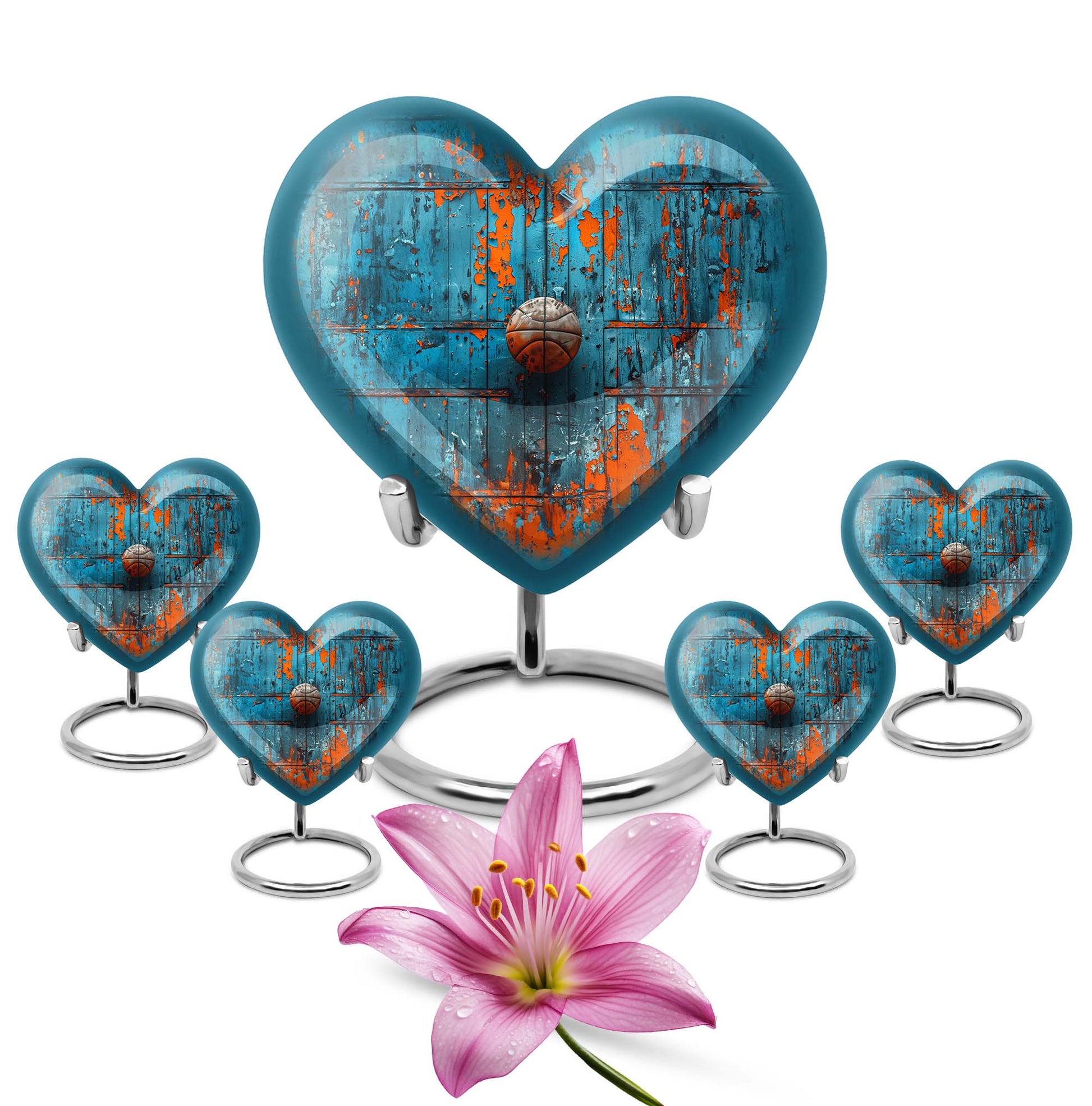 Heart-shaped 10-inch basketball urn 