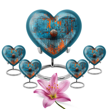 Heart-shaped 10-inch basketball urn 