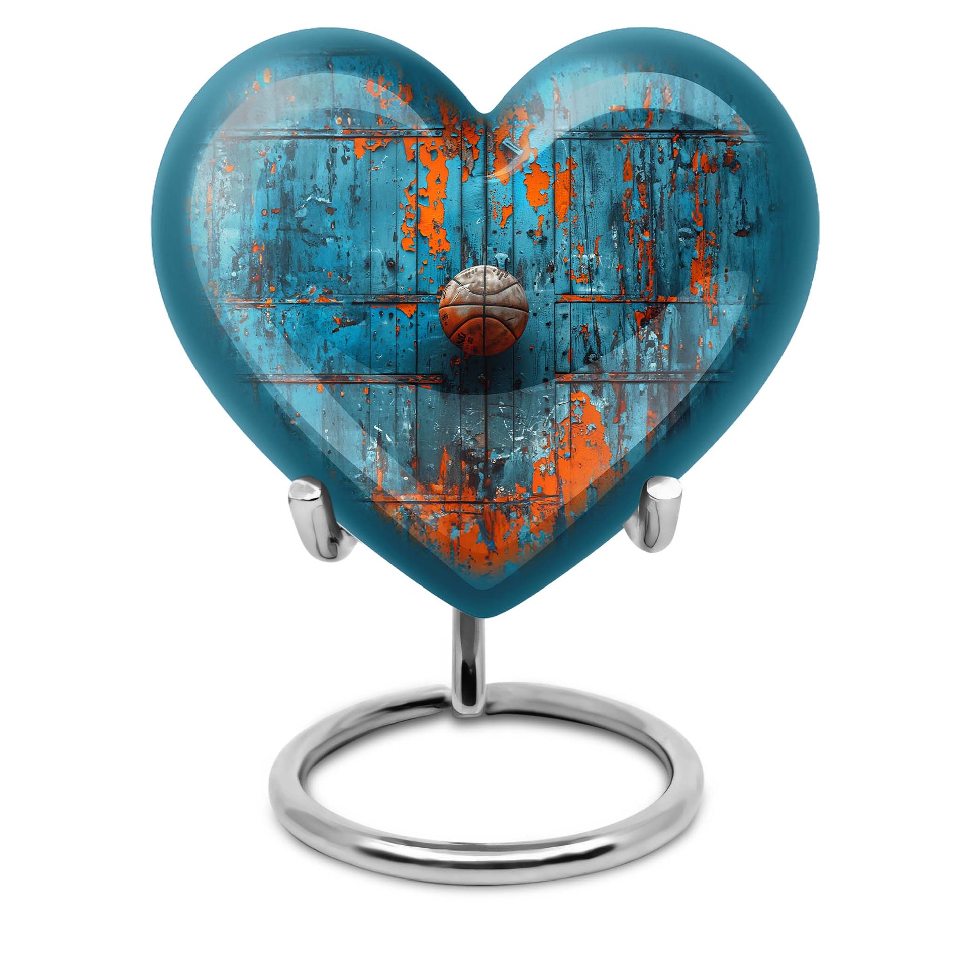Heart-shaped 10-inch basketball urn 