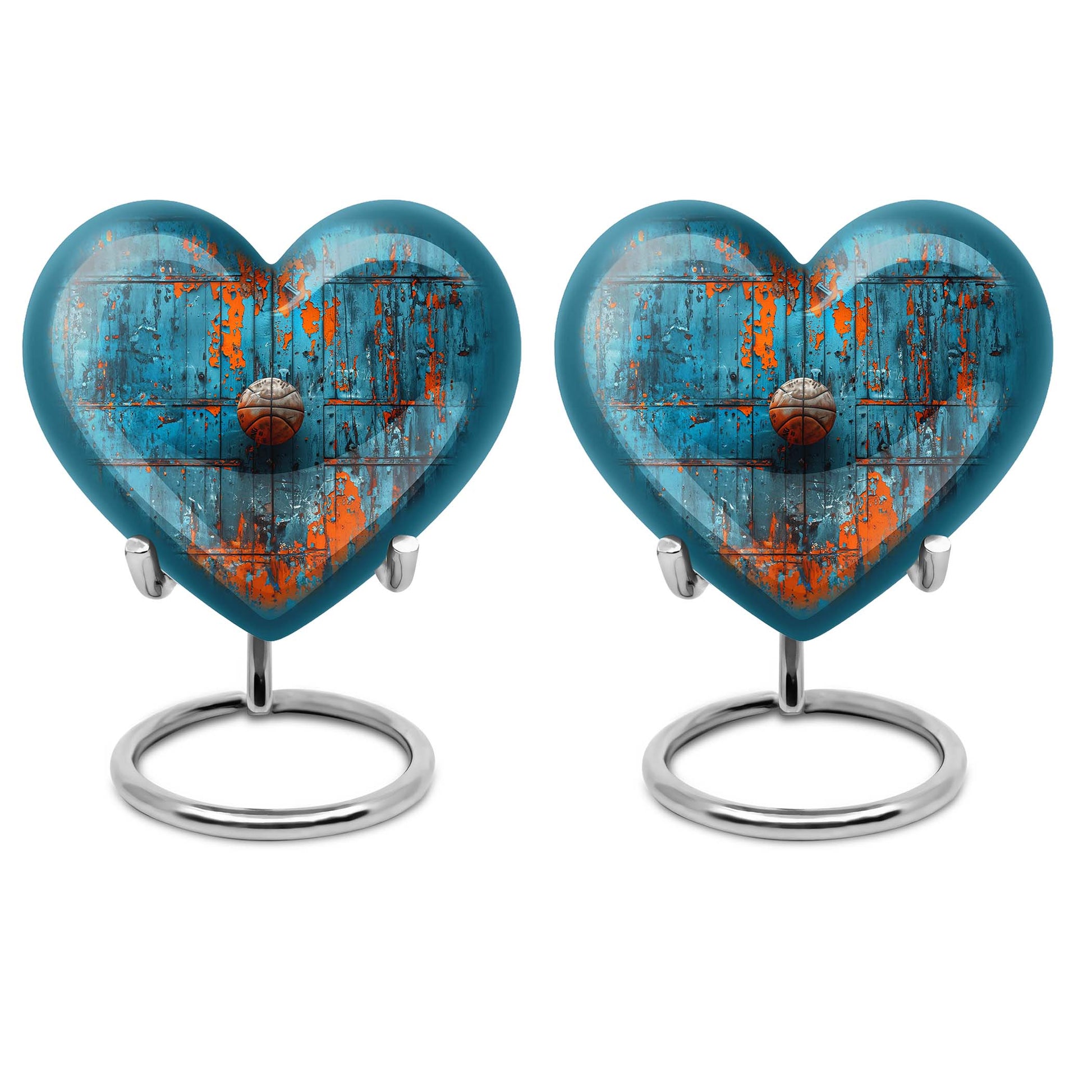 Heart-shaped 10-inch basketball urn 