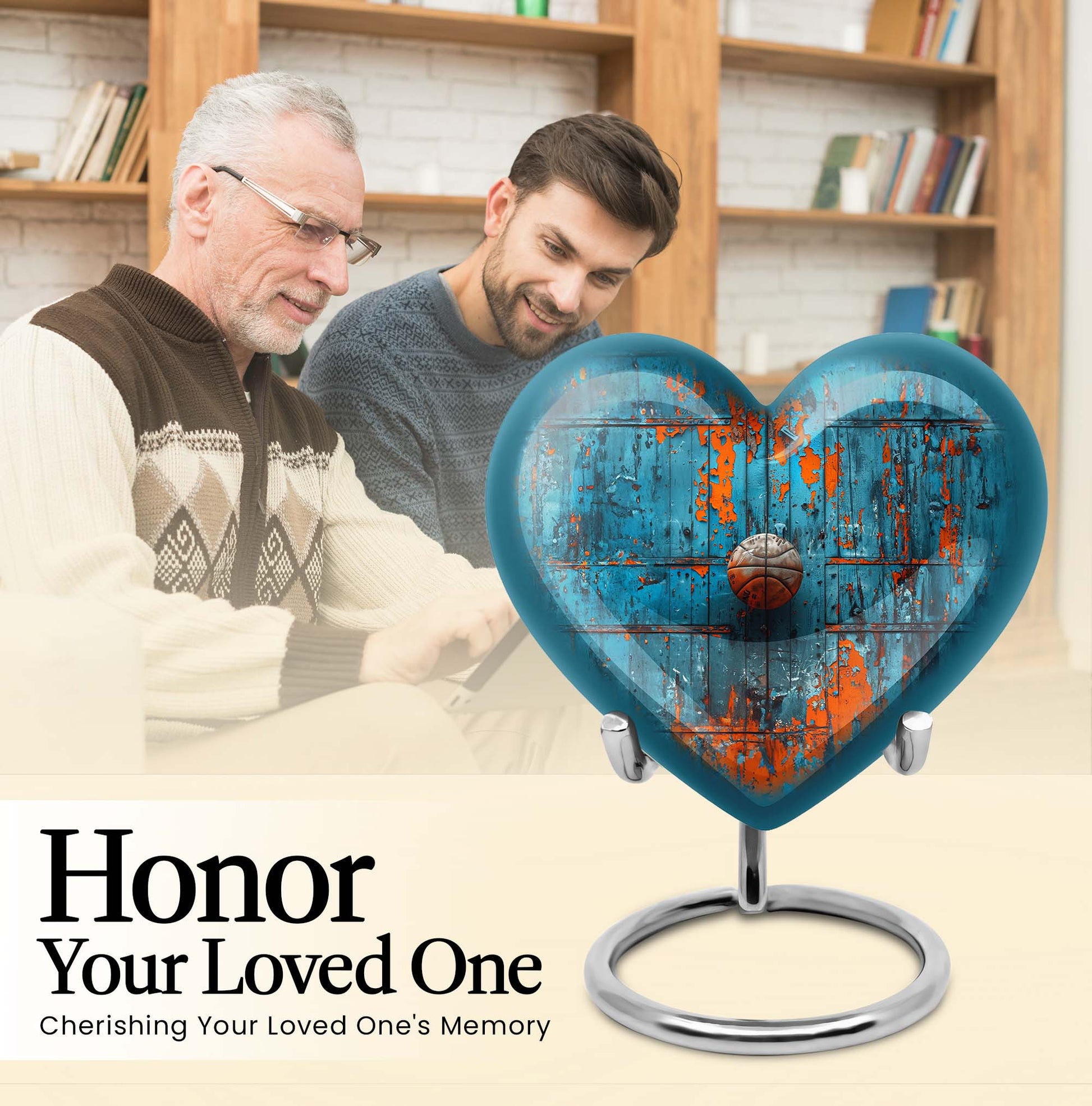 Heart-shaped 10-inch basketball urn 