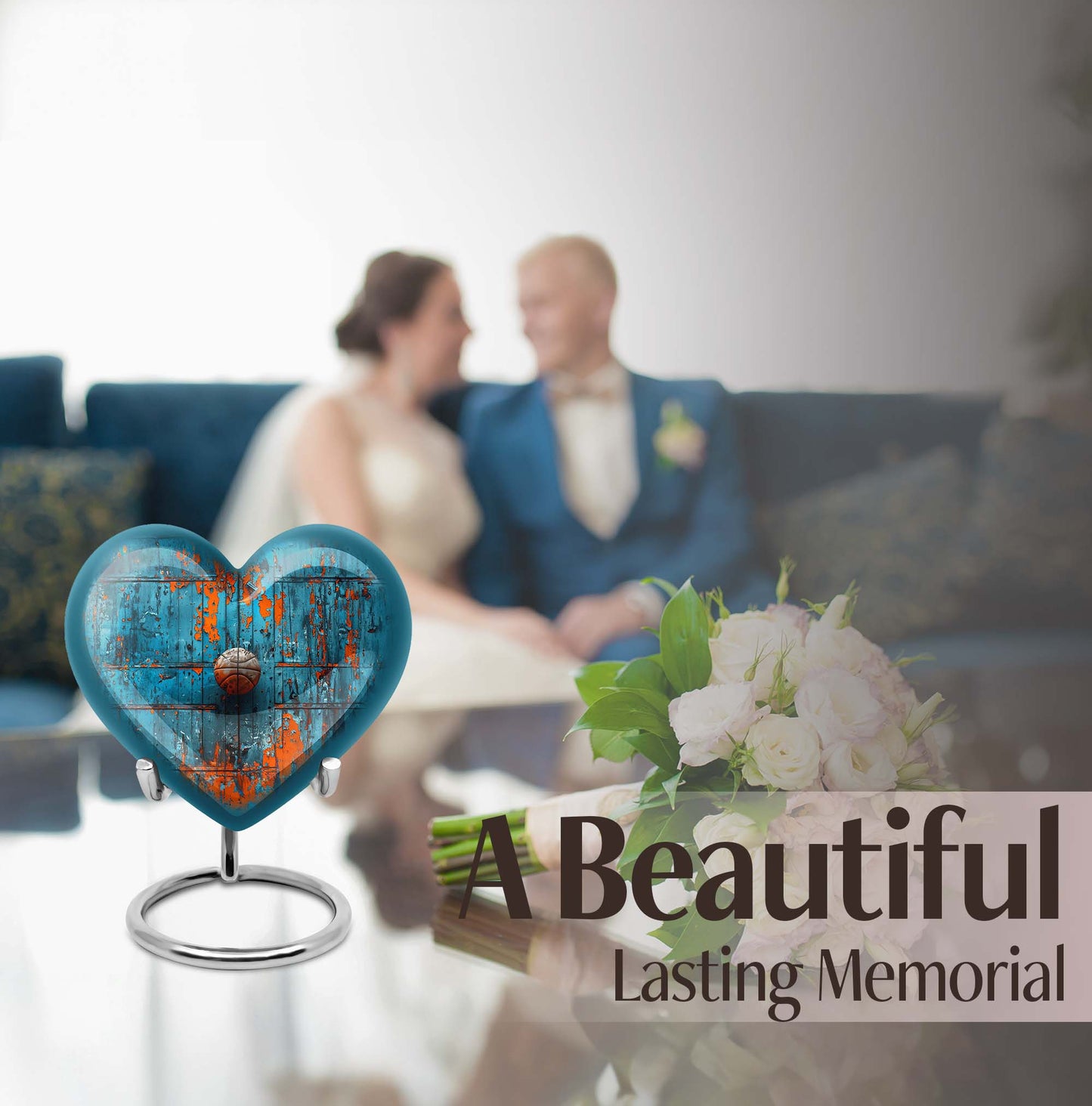 Heart-shaped 10-inch basketball urn 