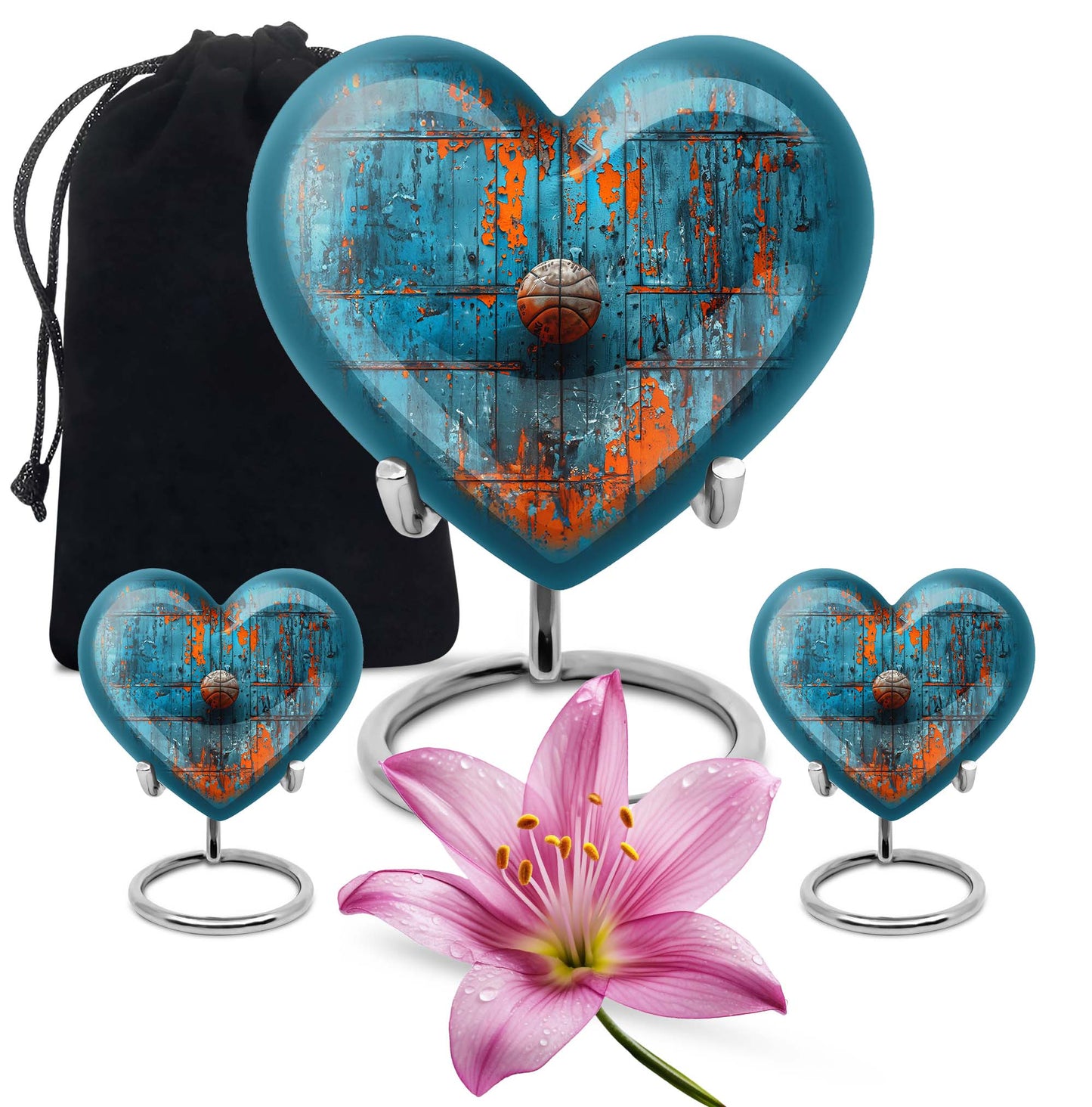 Heart-shaped 10-inch basketball urn 