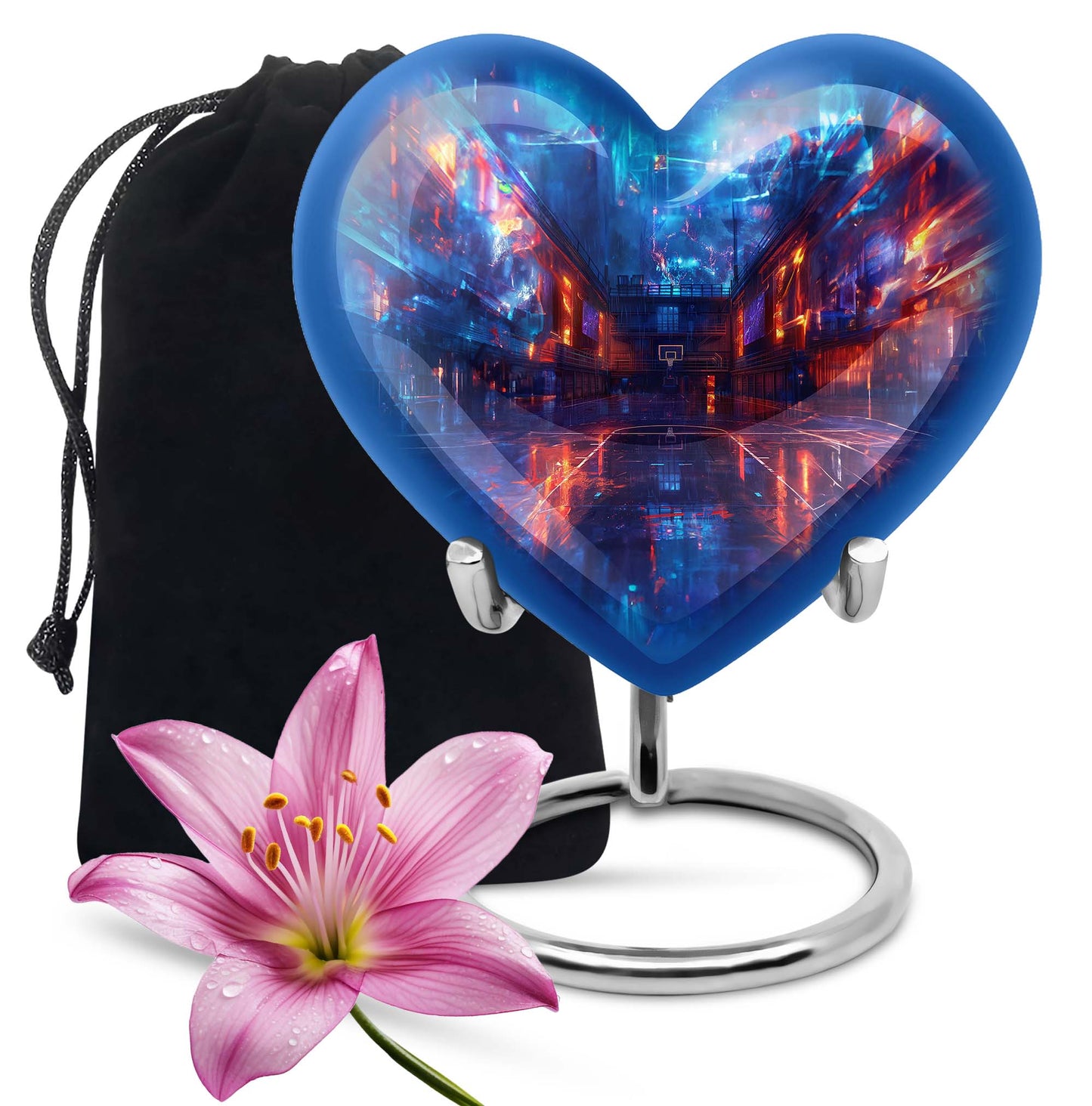 heart-shaped basketball urn