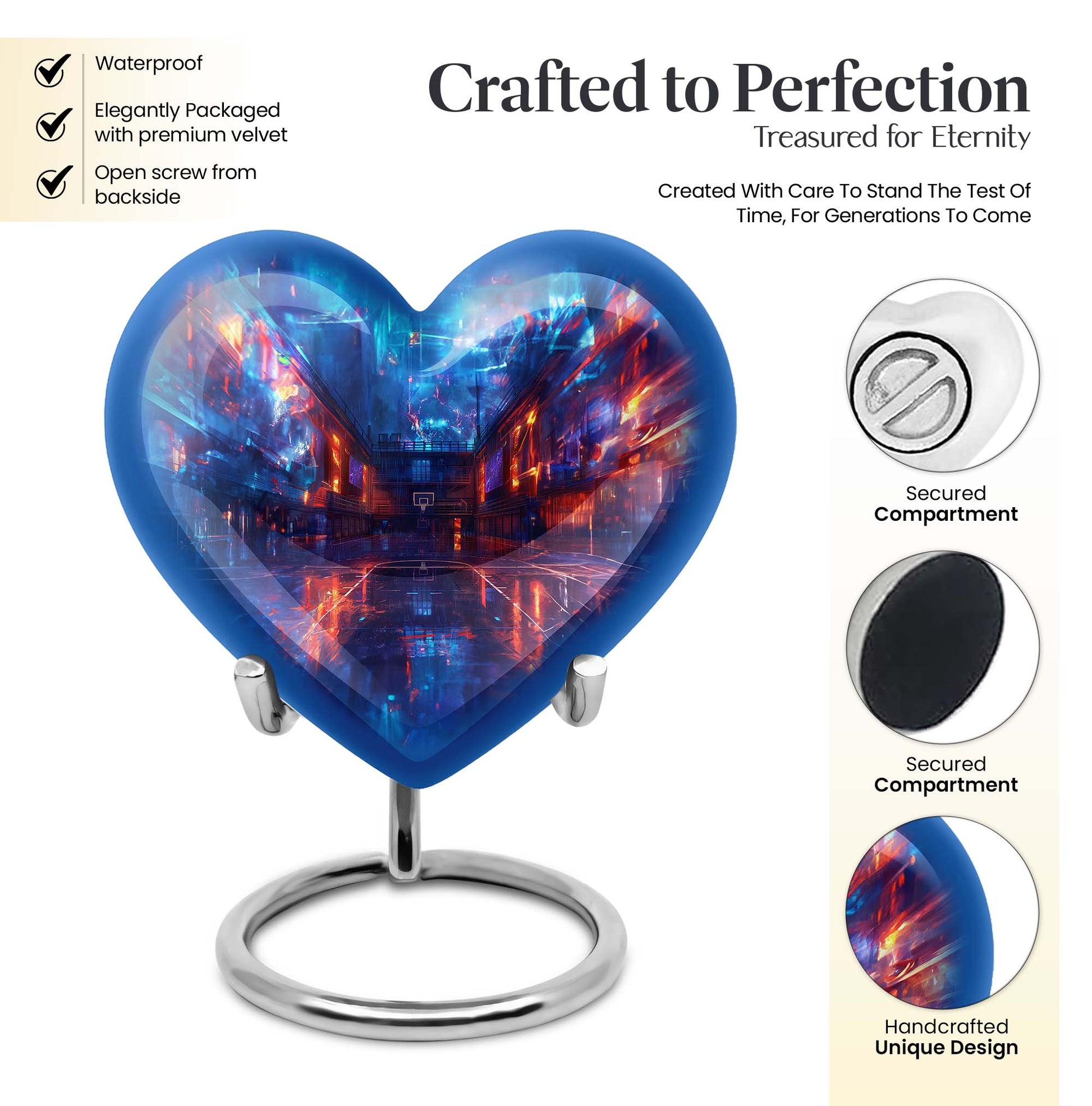 heart-shaped basketball urn