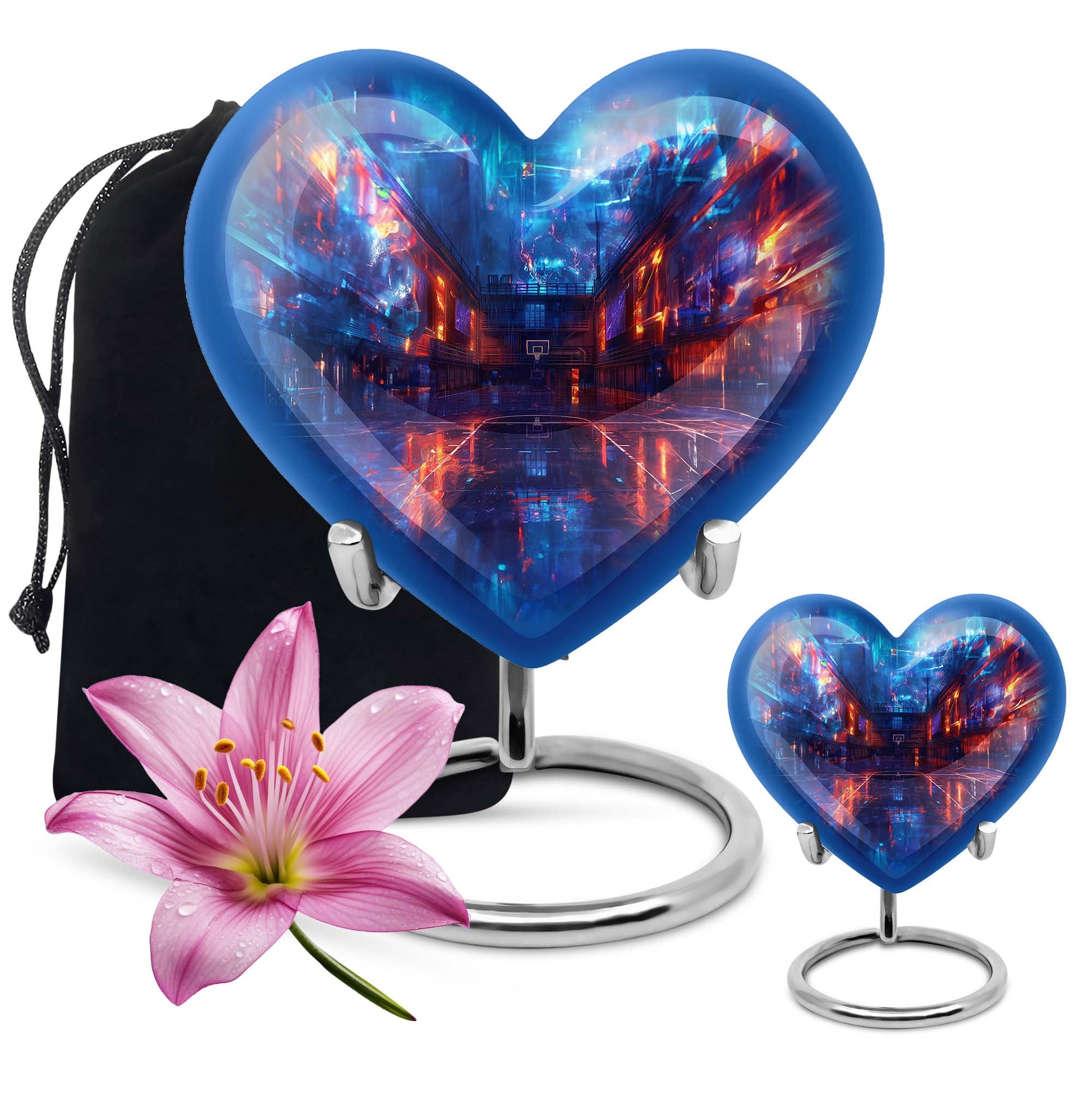 heart-shaped basketball urn