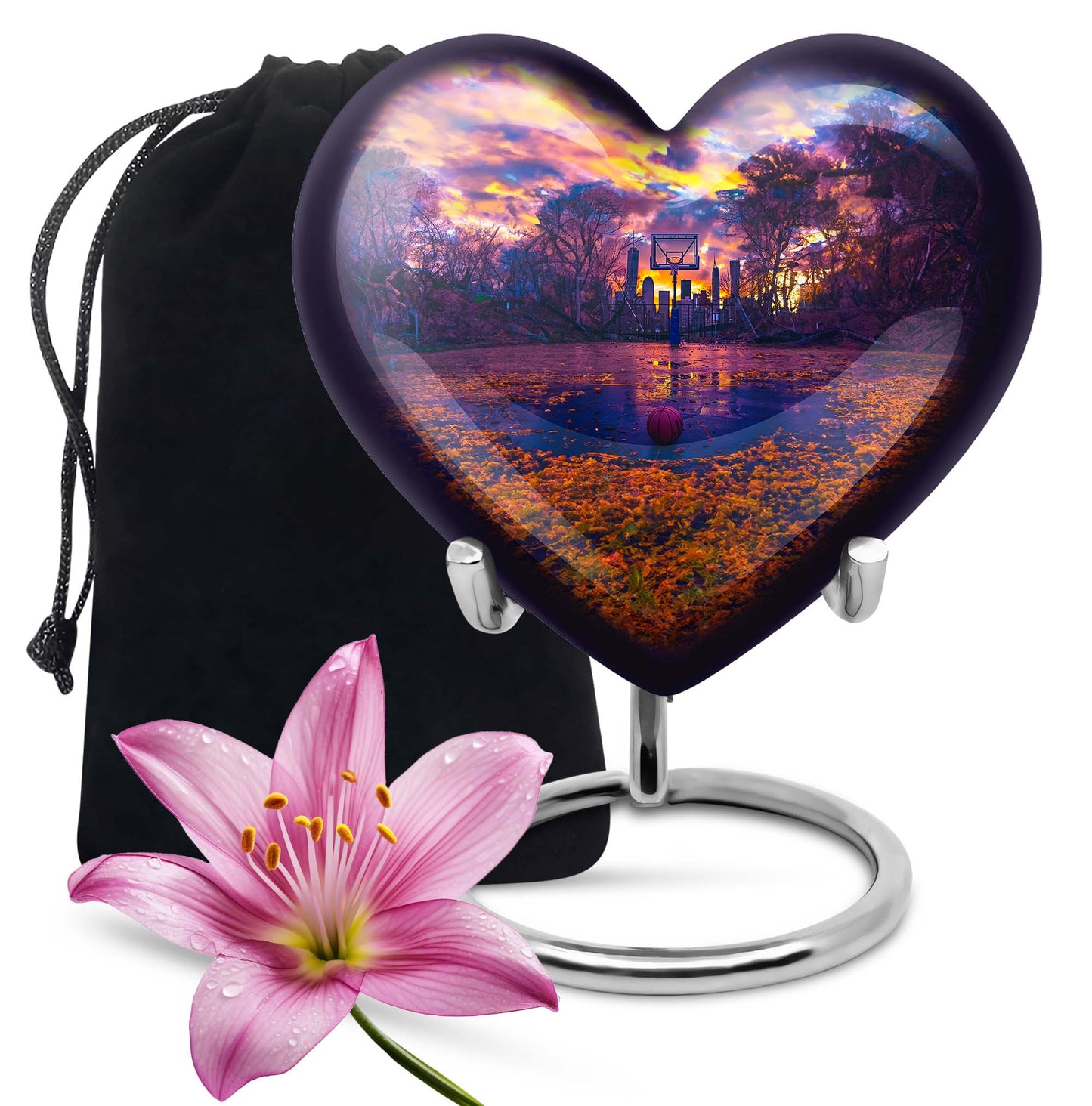 heart-shaped basketball urn