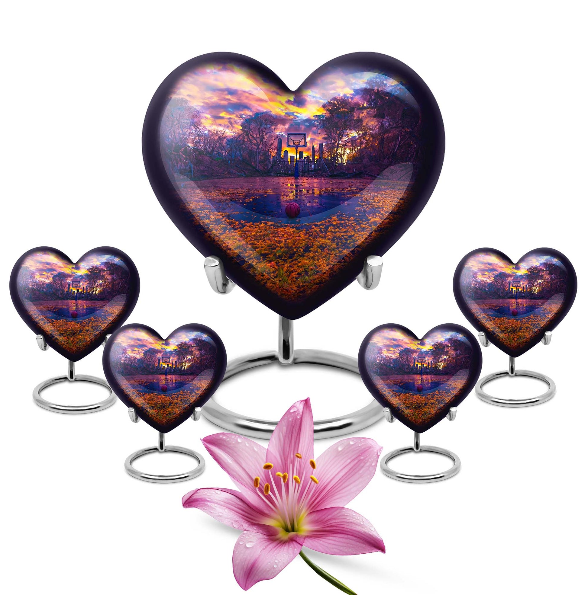 heart-shaped basketball urn