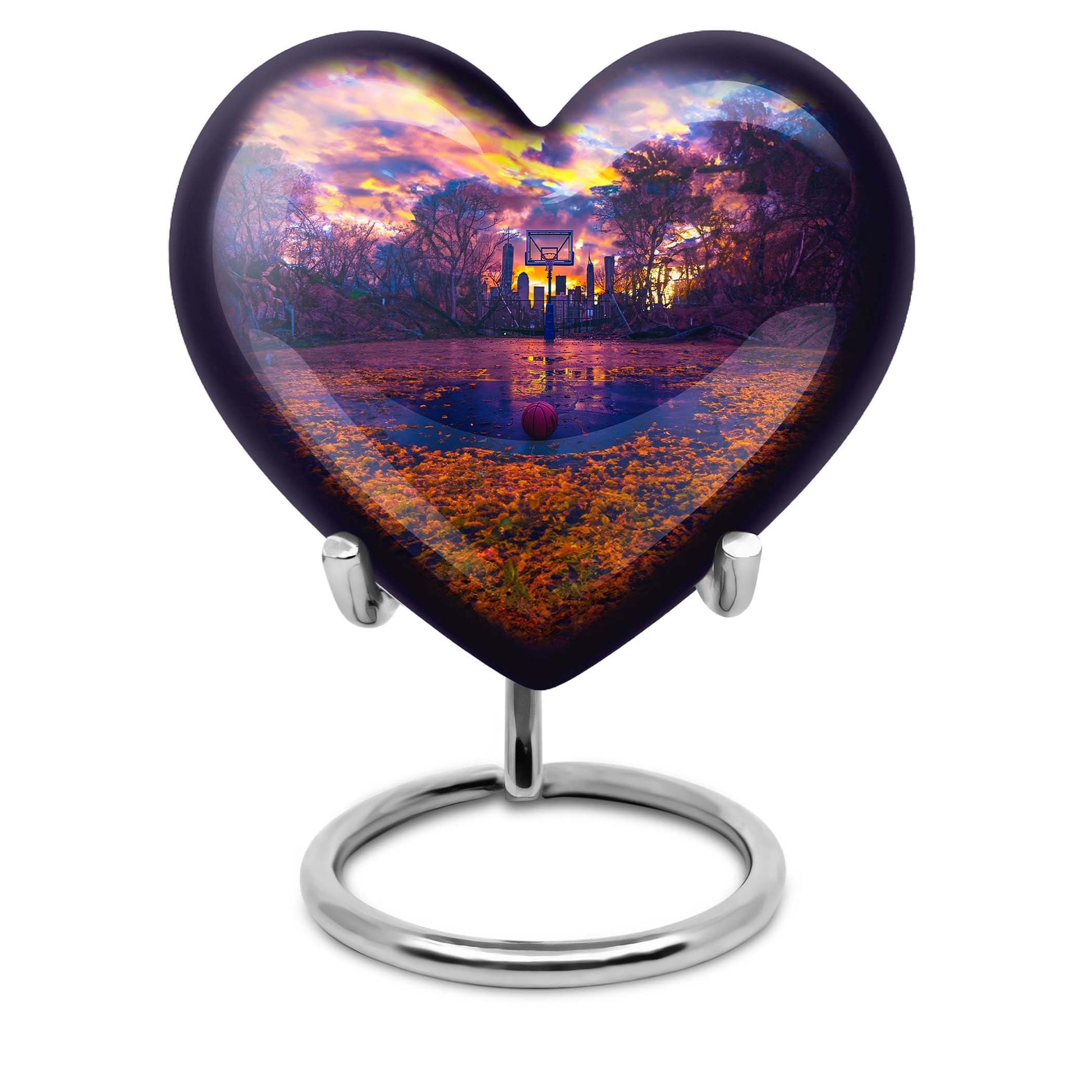 heart-shaped basketball urn