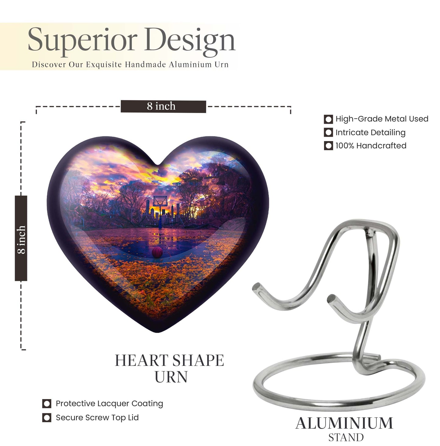 heart-shaped basketball urn