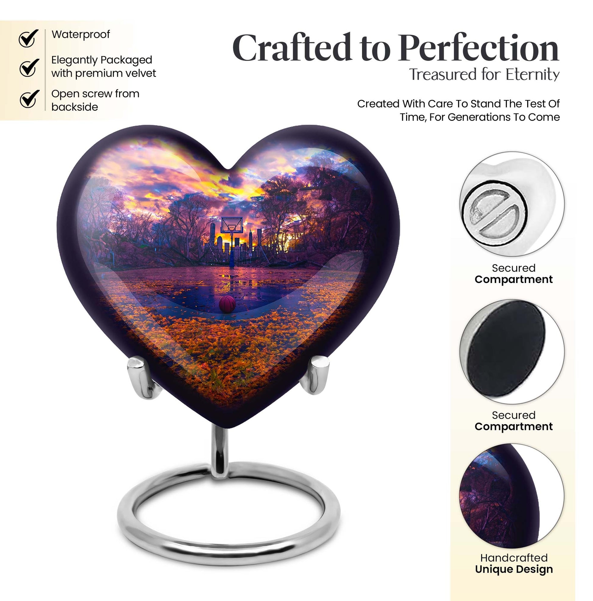 heart-shaped basketball urn