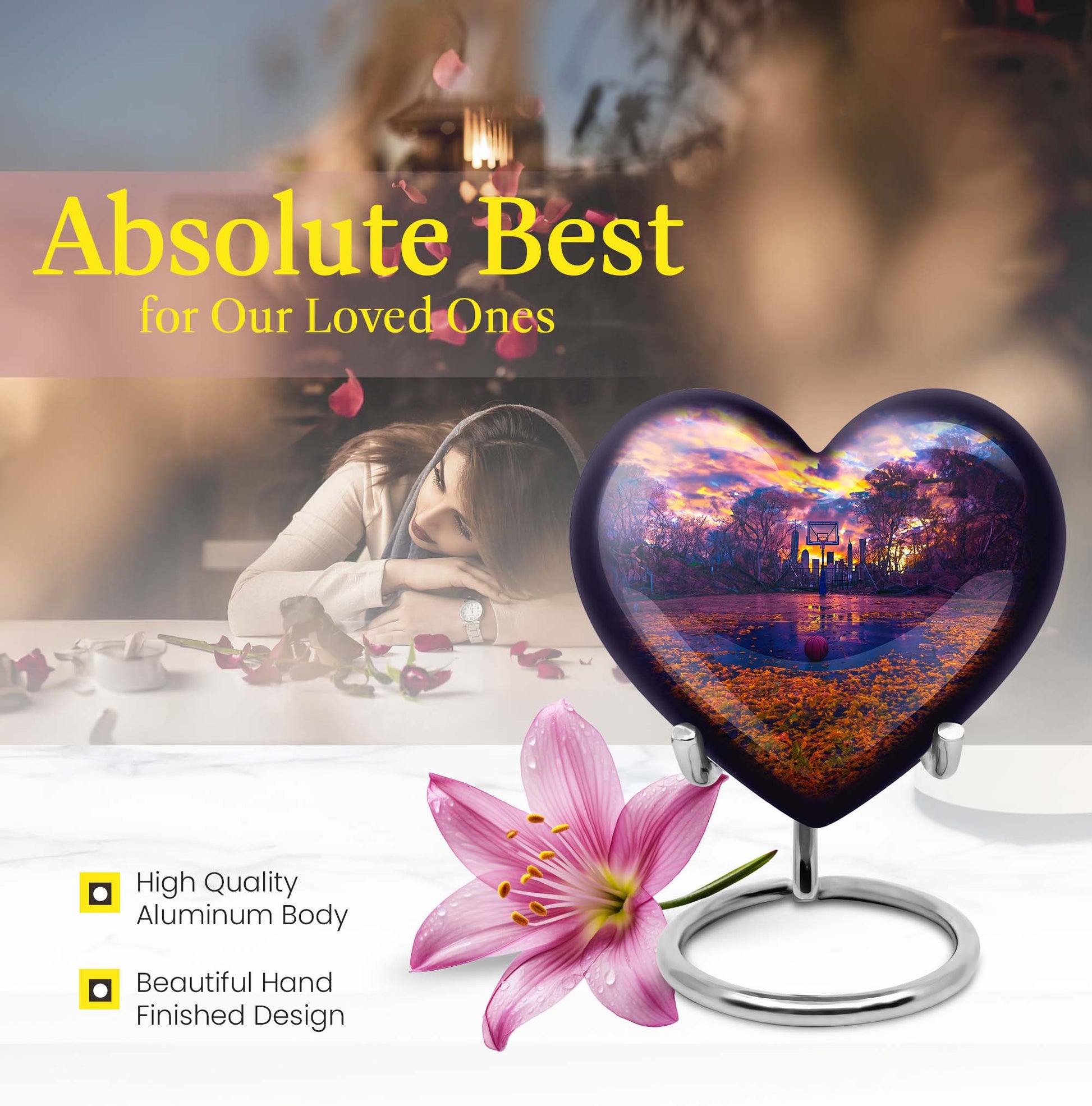 heart-shaped basketball urn