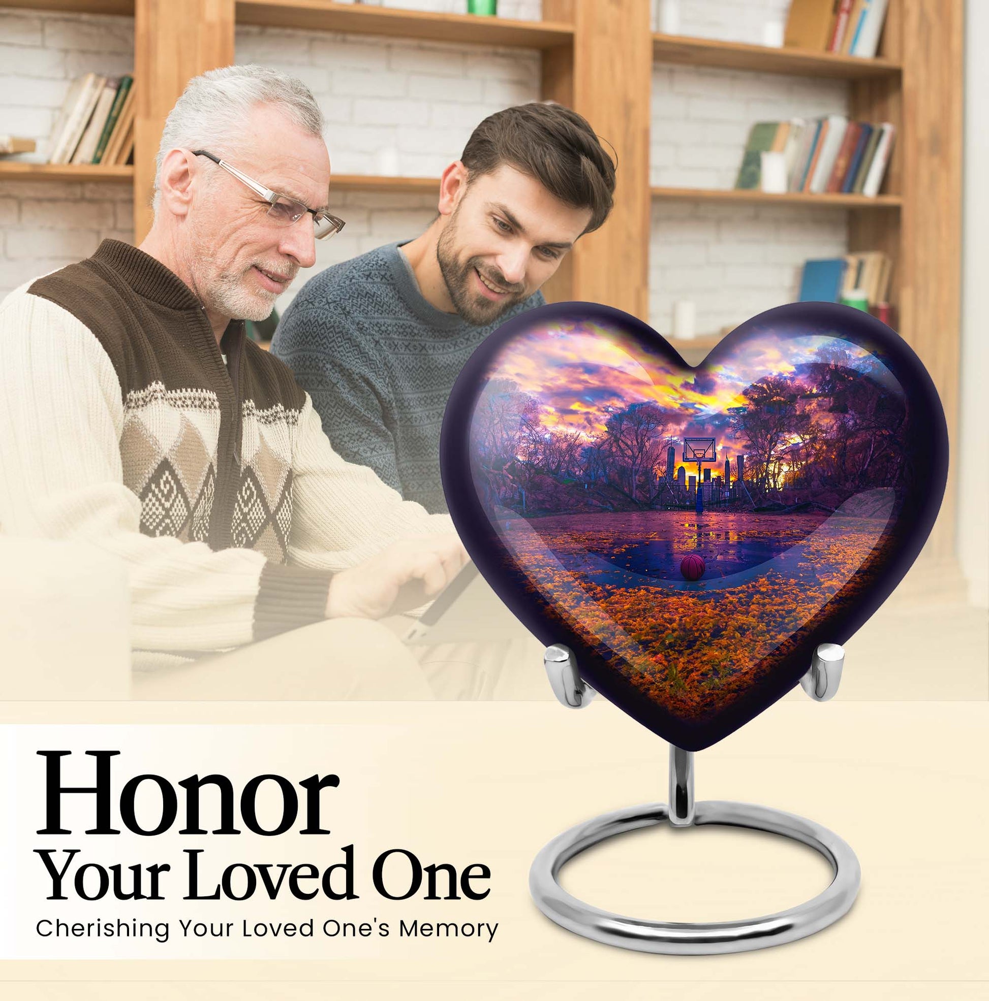 heart-shaped basketball urn