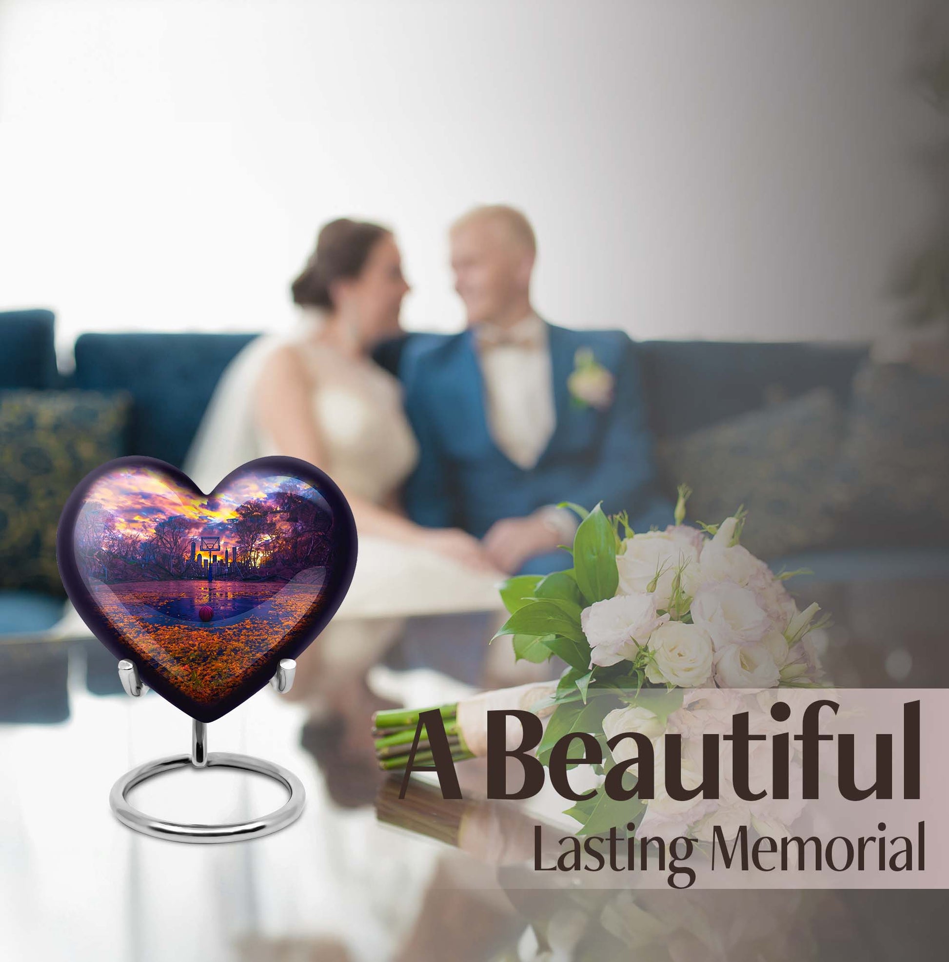 heart-shaped basketball urn