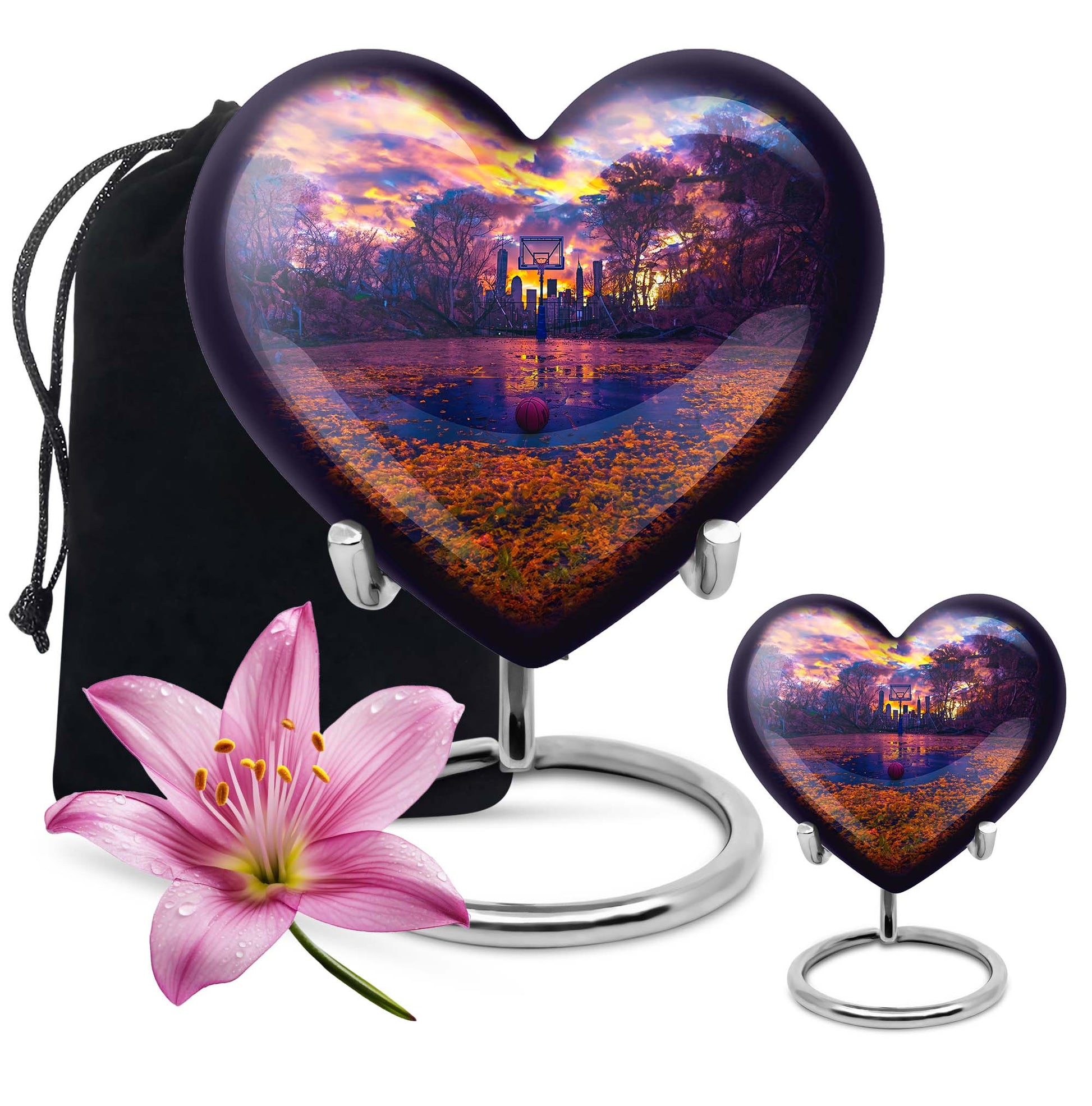 heart-shaped basketball urn