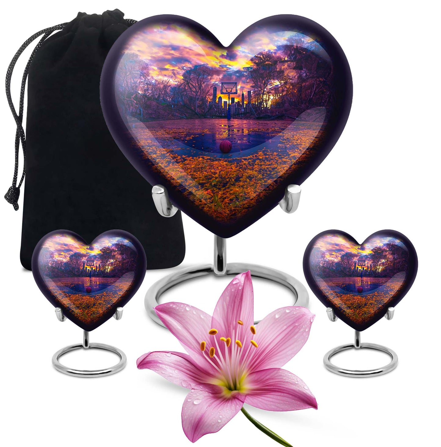 heart-shaped basketball urn
