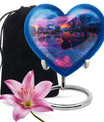 Heart-shaped butterfly theme basketball urn for adult female ashes, customizable