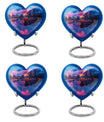 Heart-shaped butterfly theme basketball urn for adult female ashes, customizable