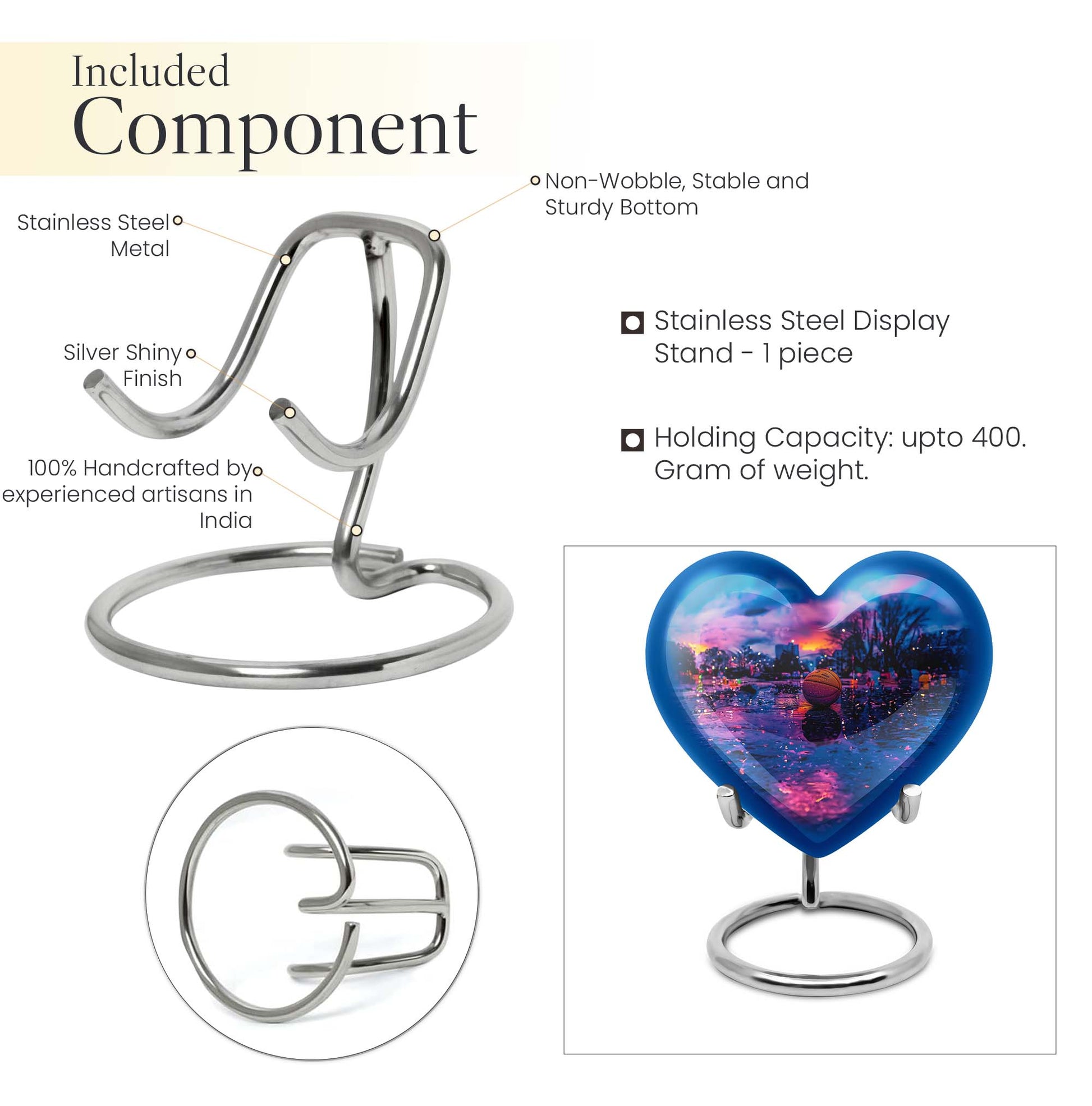 Heart-shaped butterfly theme basketball urn for adult female ashes, customizable