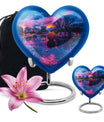 Heart-shaped butterfly theme basketball urn for adult female ashes, customizable