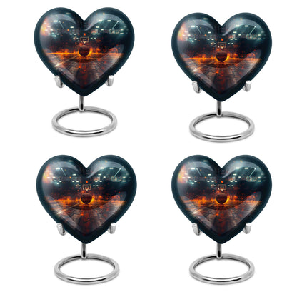 10-inch basketball heart urn for adult with butterfly theme and personalization