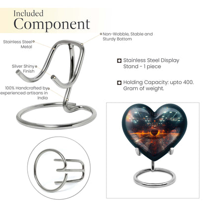 10-inch basketball heart urn for adult with butterfly theme and personalization