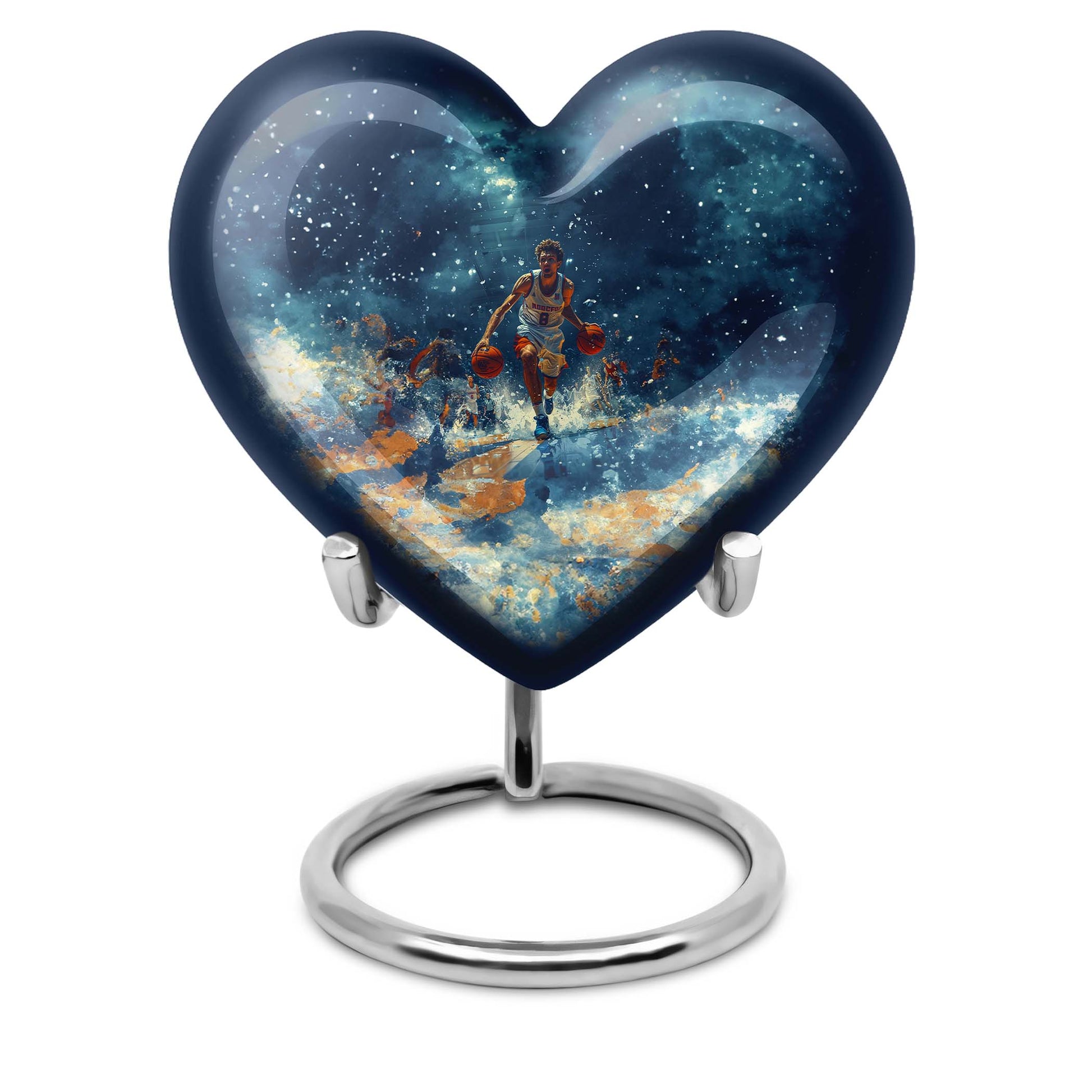  basketball urn heart-shaped for adult cremation ashes 