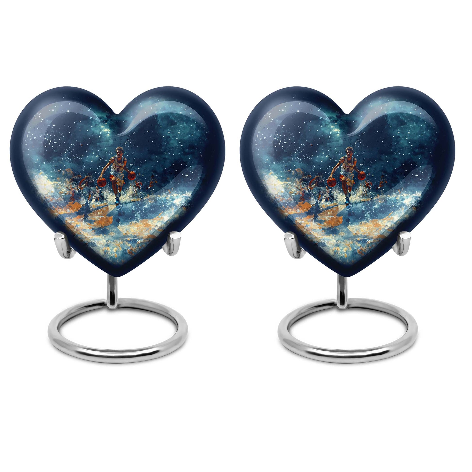  basketball urn heart-shaped for adult cremation ashes 