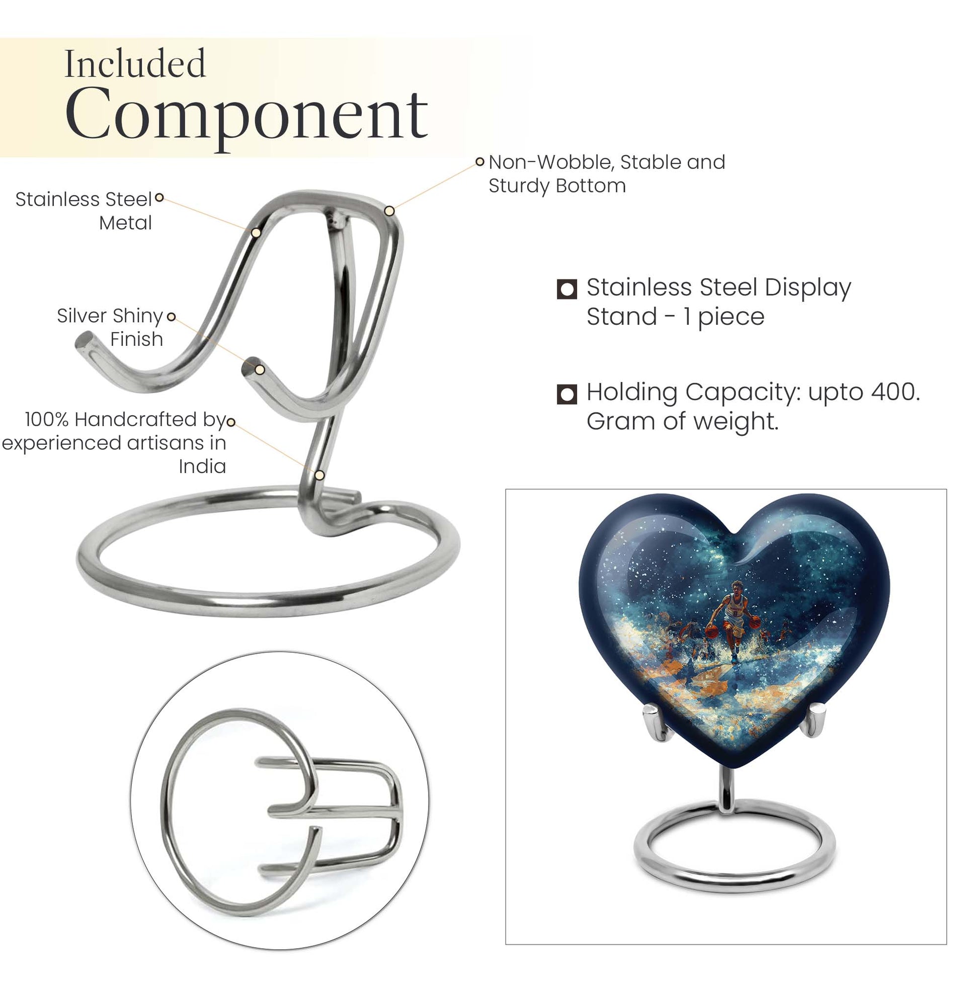  basketball urn heart-shaped for adult cremation ashes 