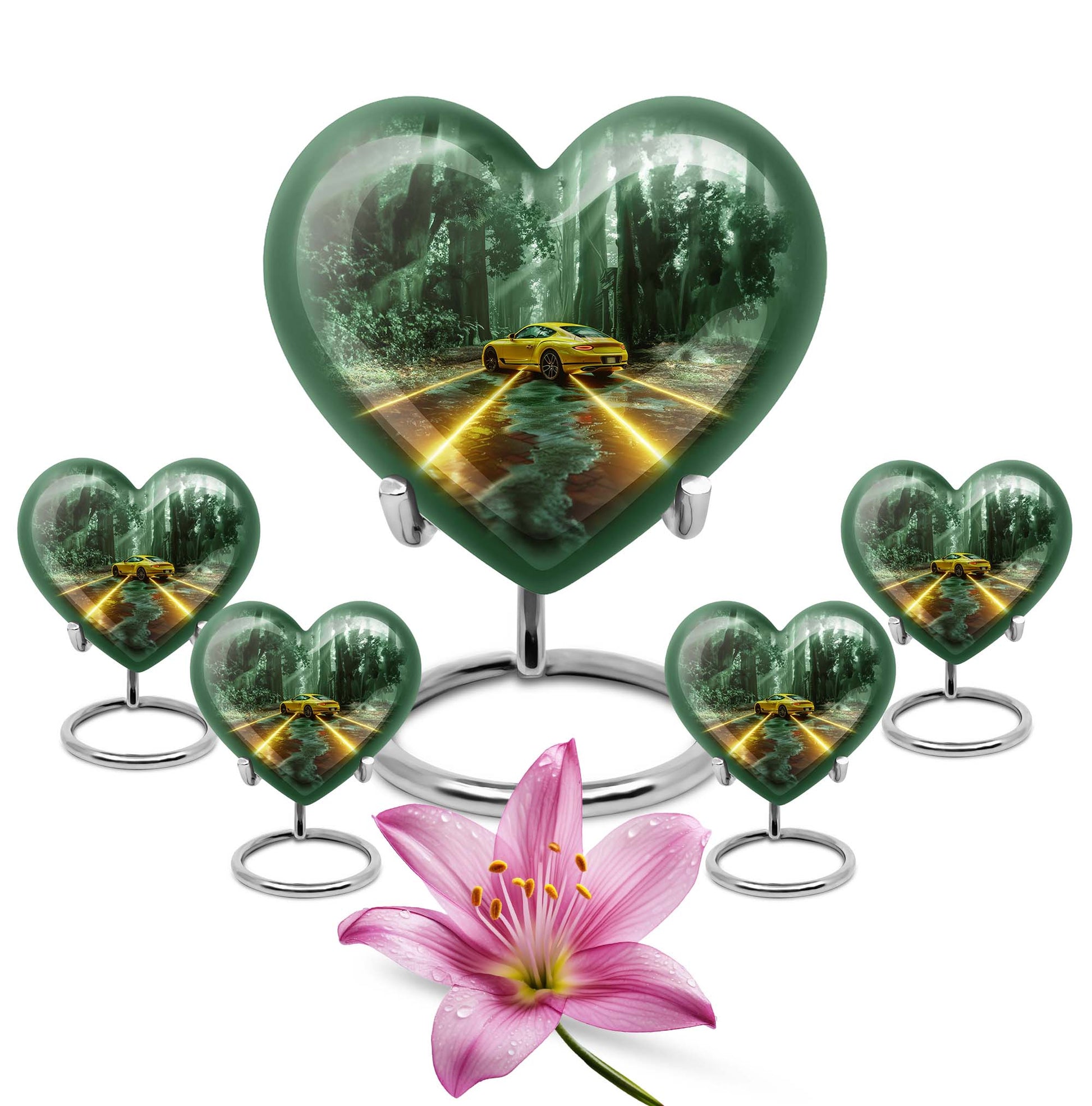 Car Theme Large Urn With 4 Keepsake Urn