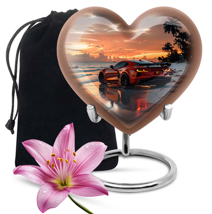 themed heart car Urn