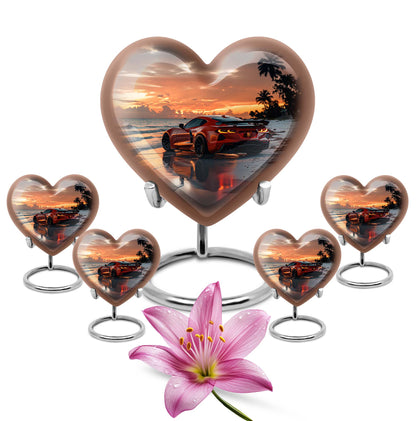 themed heart car Urn
