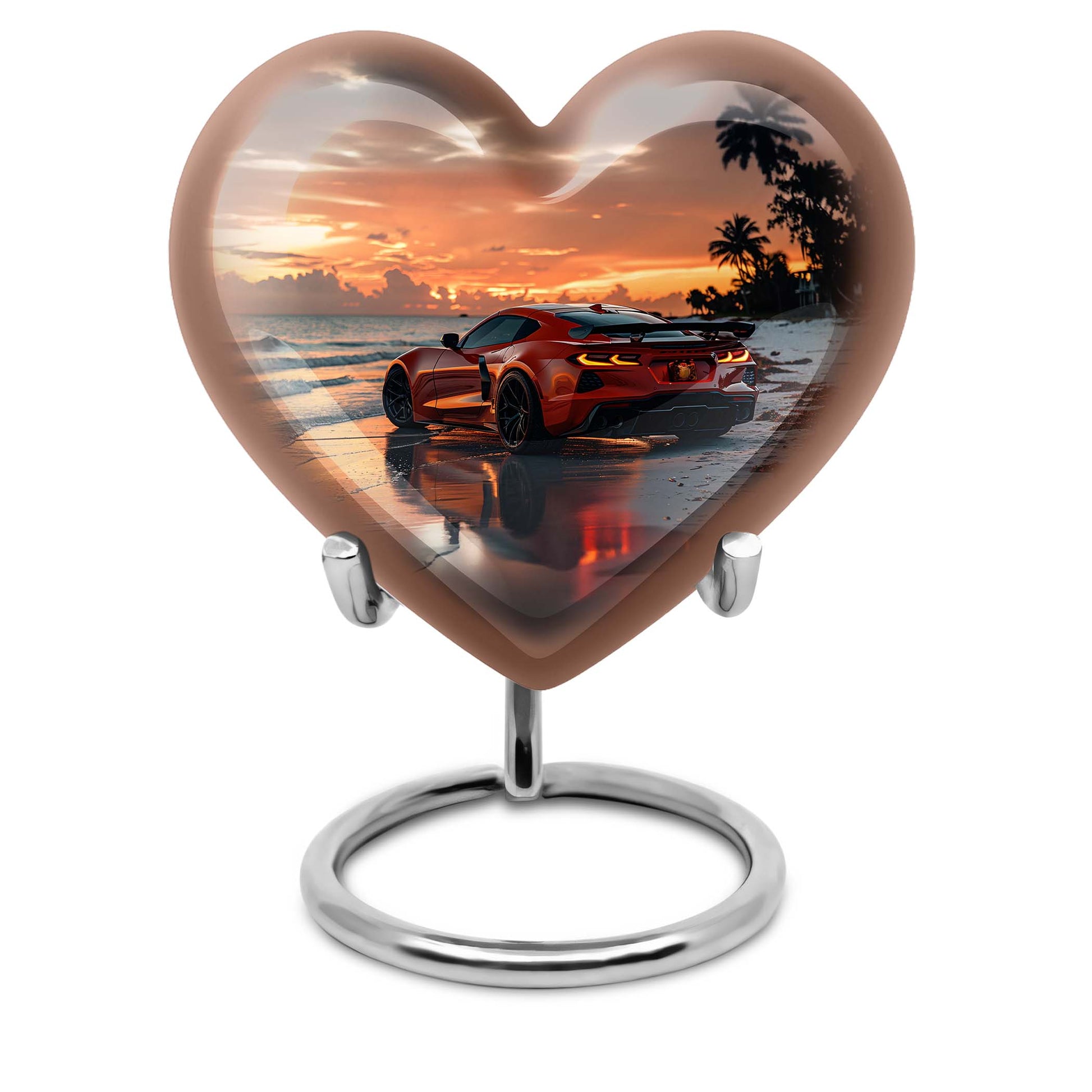 themed heart car Urn