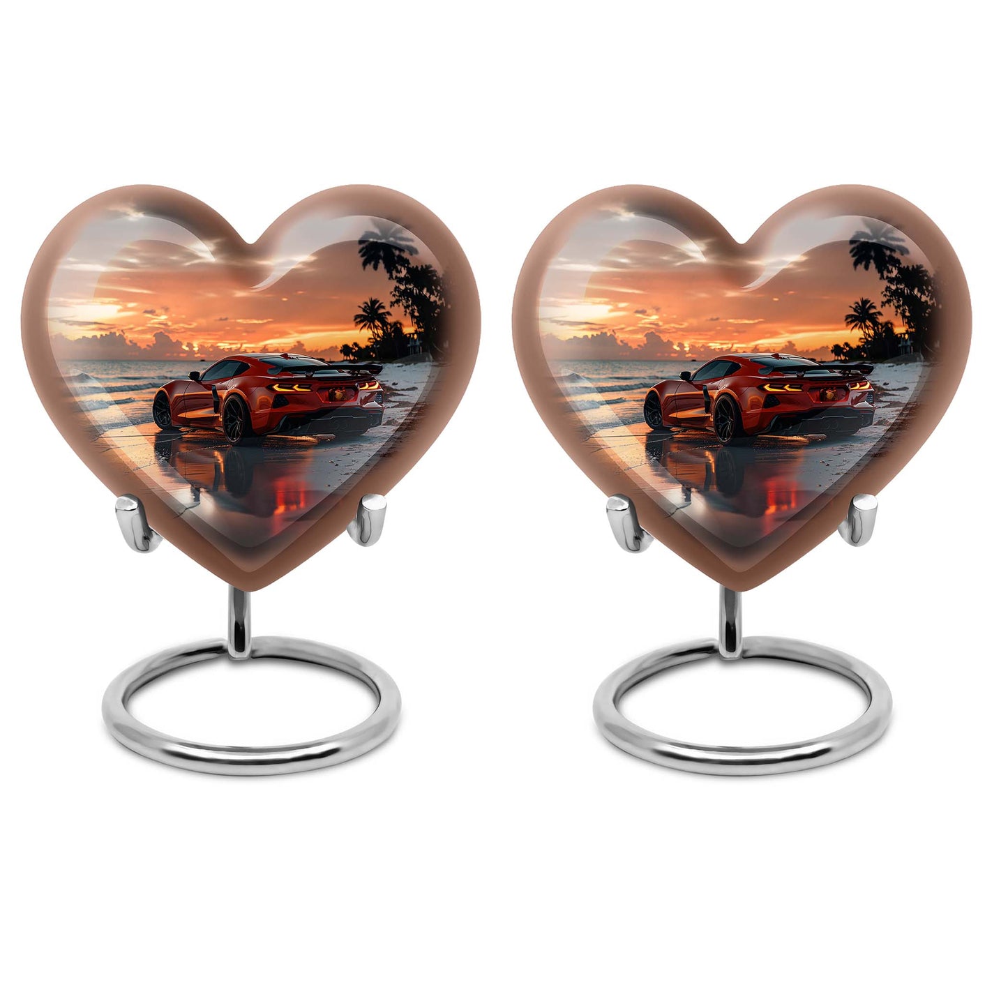 themed heart car Urn