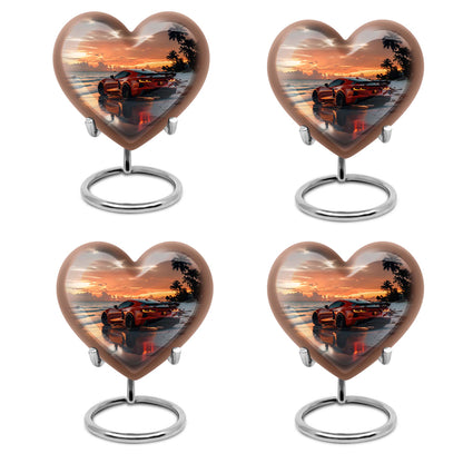 themed heart car Urn