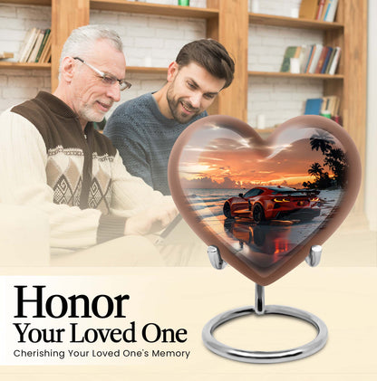 themed heart car Urn