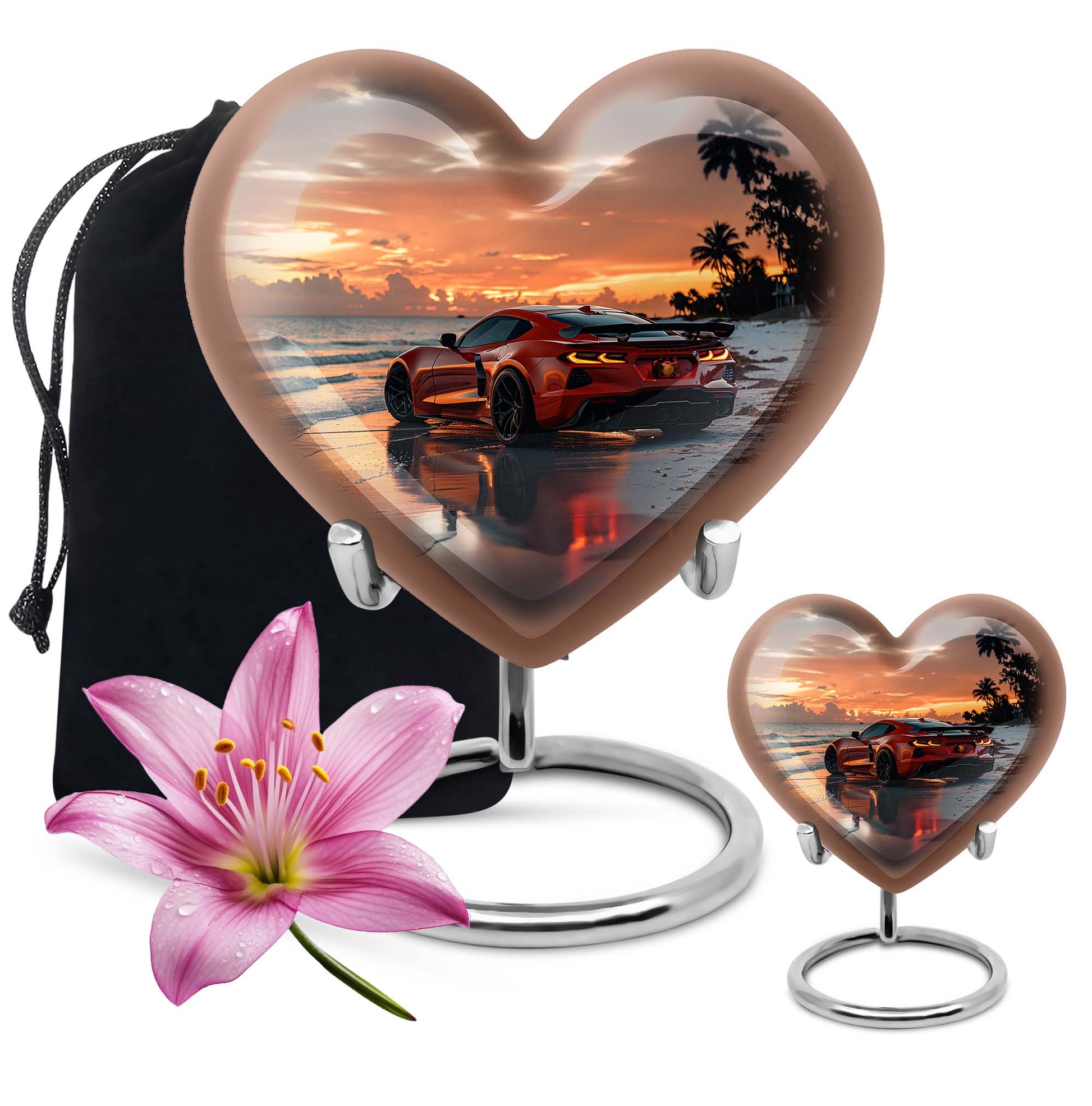 themed heart car Urn