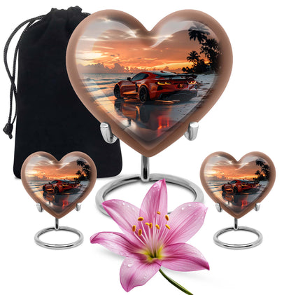 themed heart car Urn